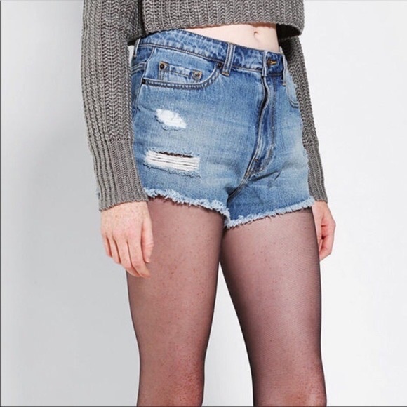 high waisted cheeky jean shorts